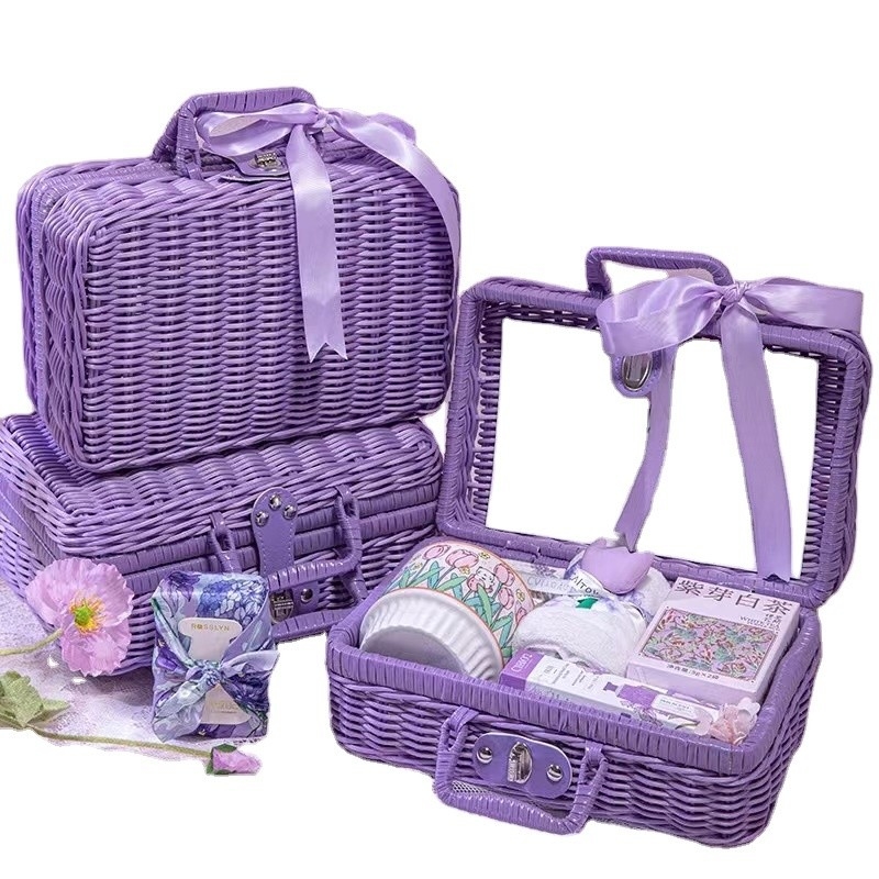 Cesto de piquenique roxo avançado ideal para atividades e presentes de aniversário para mulheres