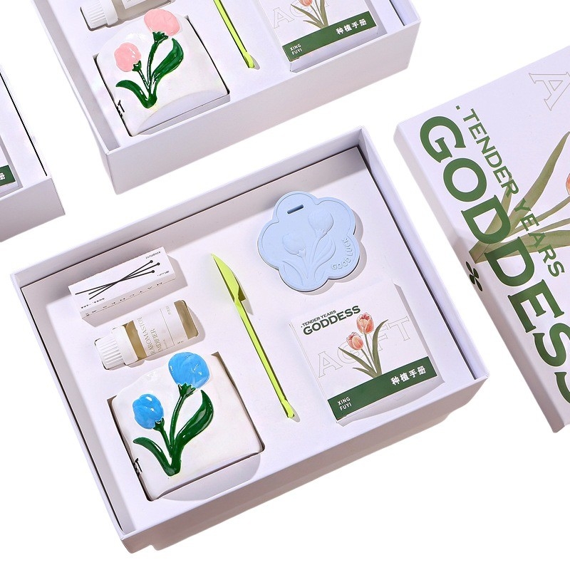 Celebre o Dia das Mulheres com o presente perfeito caixa de presente de velas de flor aromaterapia criativa