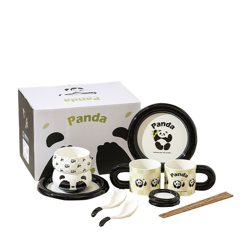 Melhore a sua experiência de restauração no hotel e resort com o Panda Cub Ceramic Gift Box Set