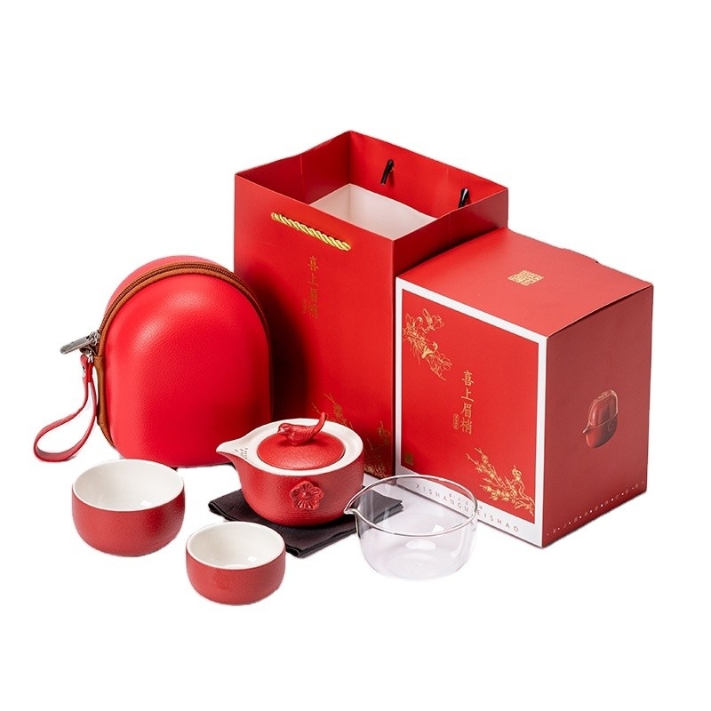 Logotipo do cliente Conjunto de chá de estilo chinês em saco EVA portátil perfeito para esportes e jogos