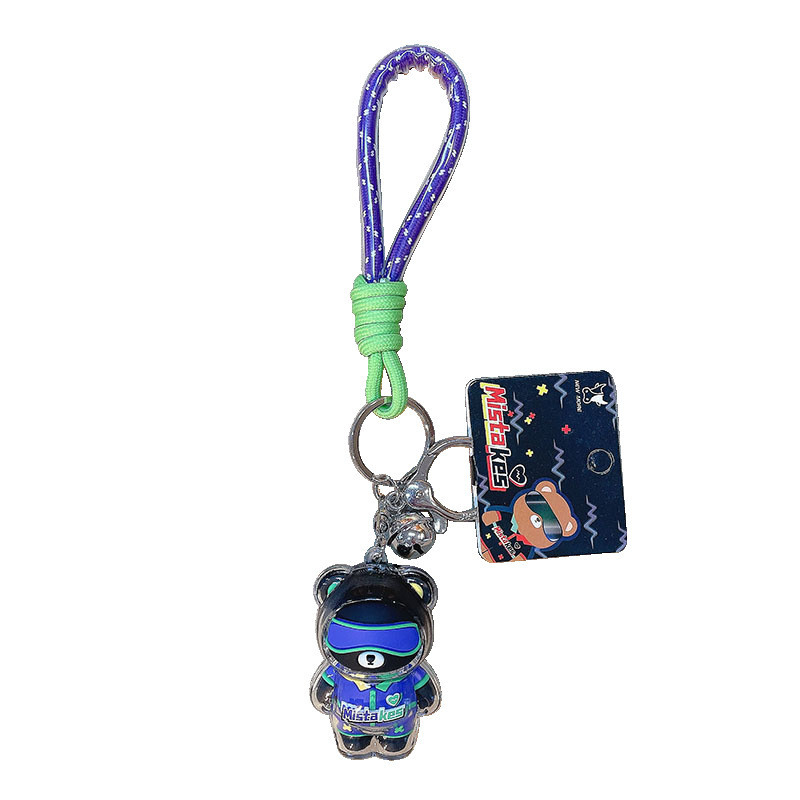 2 gráficos coloridos Impressão Cool Bear Keychain Keychain de boneca acrílica para produtos de escritório