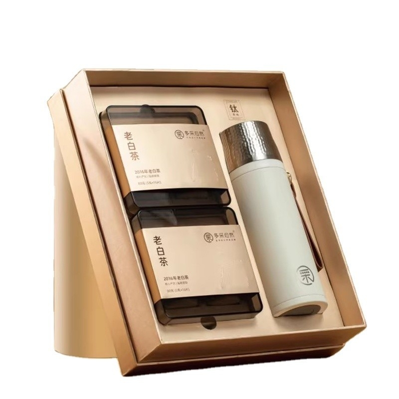 Copo de isolamento padrão martelo 500ml e chá branco velho 2016 160g conjunto ideal para presente de Páscoa