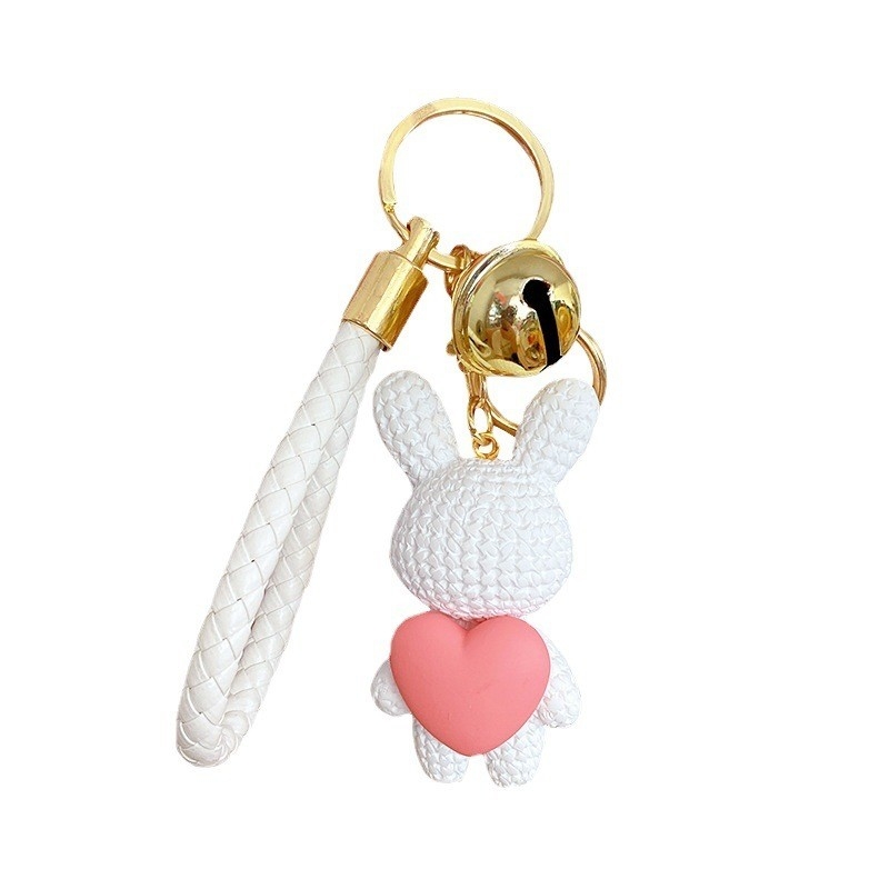 2 cores gráficos resina tecido Love Rabbit Keychain para a celebração do Festival de Meio Outono