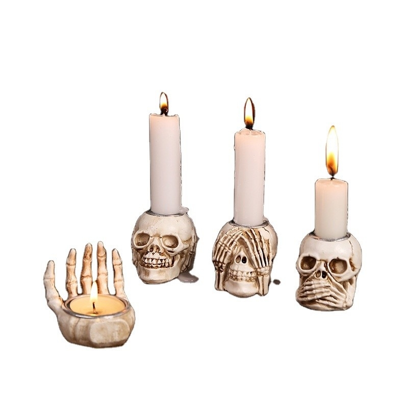 Esqueleto de Acção de Graças Resina Decoração Desktop Decoração Candeeiro Portador para Craft Regalo