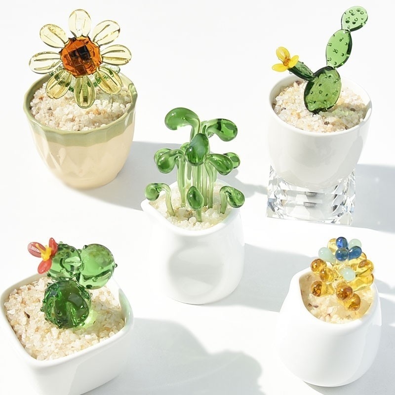 Promoção Decorar presentes Ornamentação de vidro para cactos suculentos e plantas em vasos