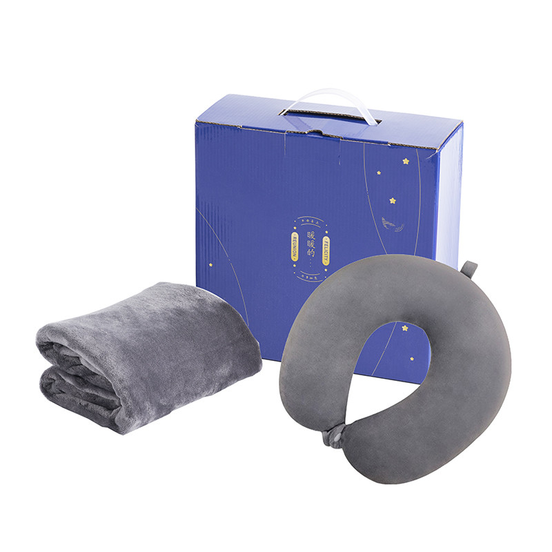 Conjunto de calor com almoço de duas peças cobertor de descanso almofada em forma de U presente ideal de bem-estar