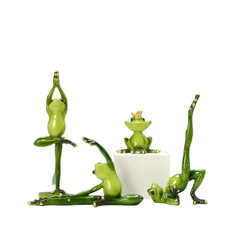 Promoção Decorar Presentes Yoga de Vidro Sapo de Resina Artesanato para TV e Wine Cabinet